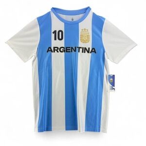 AFA Lionel Messi 10 Argentina National Team "Official Product" Youth Large NWT